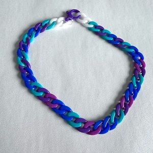 Chain necklace purple blue rave